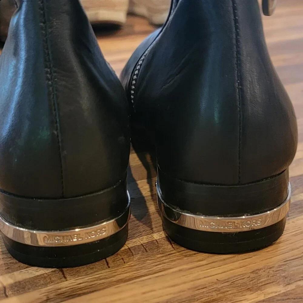 MICHAEL KORS Hamilton Stretch Leather Boots Size 6M Tall Riding Zip